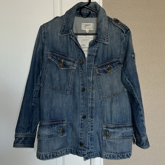 Current/Elliott The Denim Military Slant Pocket Jacket 3 Old Soul - Picture 4 of 10